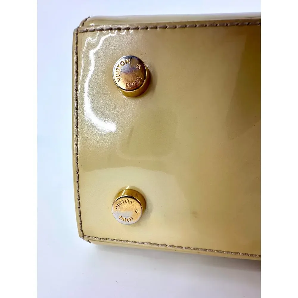 Louis Vuitton Brea MM Monogram Vernis Cream Patent Leather Bag + Entrupy Cert